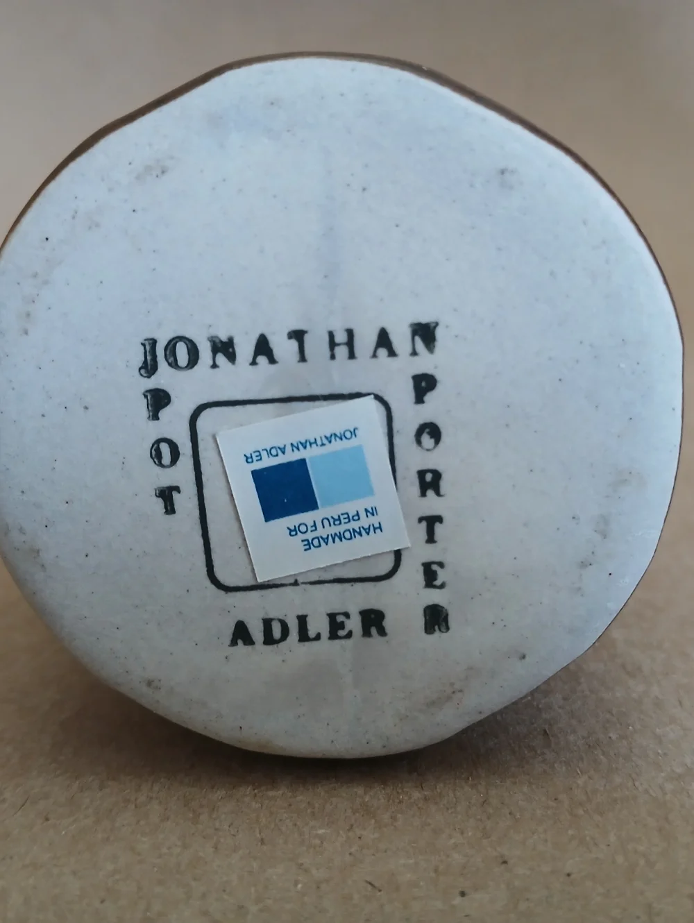 Vintage Jonathan Adler Pot A Porter Brown Conical Porcelain Vase 6.5 in